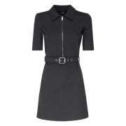 Grijze Minijurk met Wijd Uitlopende Rok Pinko , Gray , Dames