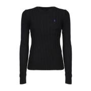 Zwarte Trui met Logo Borduursel Ralph Lauren , Black , Dames