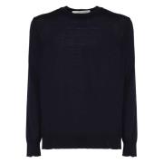 Blauwe Crewneck Sweater Regular Knit Golden Goose , Blue , Heren