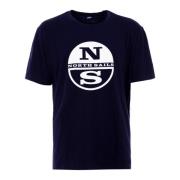 Heren Blauw Zomer T-Shirt North Sails , Blue , Heren