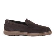 Suede Loafers met Rubber Noppen Tod's , Brown , Heren