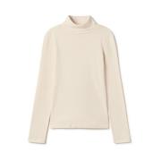 Delicate openwork turtle neck top Twothirds , Beige , Dames