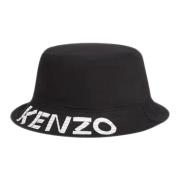 Zwarte Logo Katoenen Hoed Kenzo , Black , Heren