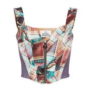 Gestructureerde korsetstijl top met tartan ruit Vivienne Westwood , Mu...