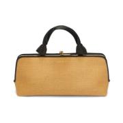 Goji Kleine Bruine Raffia Handtas Jil Sander , Brown , Dames