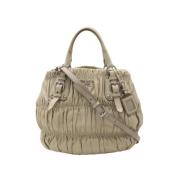 Pre-owned Leather handbags Prada Vintage , Beige , Dames