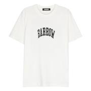 Logo Print Crew Neck Cotton T-shirt Barrow , White , Heren