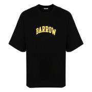 Zwart Crew Neck T-shirt Print Barrow , Black , Heren