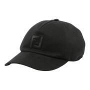 Zwarte Baseballpet met FF-detail Fendi , Black , Heren