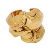 Gouden Slang Detail Ring Alexander McQueen , Beige , Dames