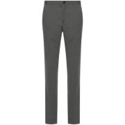 Slim Fit Wolmix Melange Broek Incotex , Gray , Heren