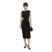 Asymmetrische Arc Cut-Out Midi Jurk St. Agni , Black , Dames