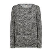 Geometrisch Print Shirt Zwart Soyaconcept , Black , Dames