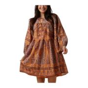 Tajar Minijurk Oranje Dames Jurk Antik Batik , Orange , Dames