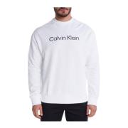 Logo Relief Katoenen Sweater Calvin Klein , White , Heren