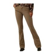 Kameel Velvet Flared Broek By-Bar , Brown , Dames