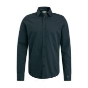 Lange Mouw Twill Jersey Shirt Cast Iron , Blue , Heren