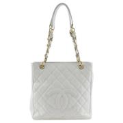 Pre-owned Fabric totes Chanel Vintage , White , Dames