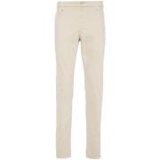 Beige Slim-fit Twill Broek Dondup , Beige , Heren