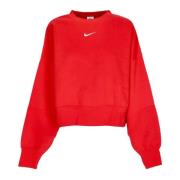 Cropped Crewneck Sweatshirt Phoenix Fleece Nike , Red , Dames