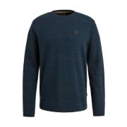 Lange Mouw R-Hals Wafel Melange Shirt PME Legend , Blue , Heren