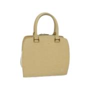 Pre-owned Leather handbags Louis Vuitton Vintage , Beige , Dames