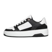 Zwart Wit Lage Top Sneakers Nubikk , Black , Dames