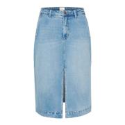 Denim Rok Lichtblauw Retro Wassen My Essential Wardrobe , Blue , Dames