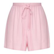 Zijden Blend Elastische Taille Trekkoord Shorts Ottod'Ame , Pink , Dam...