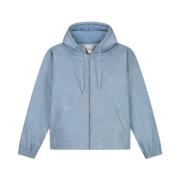 Blauw Leren Hoodie Jas Arte Antwerp , Blue , Heren