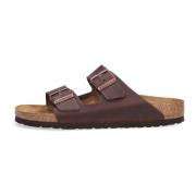 Bruin Leren Buitenslippers Birkenstock , Brown , Heren