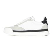 Witte Leren Sneakers met Rood Blad Dsquared2 , White , Heren