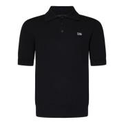 Zwarte Katoenen Poloshirt Logo Patch Dsquared2 , Black , Heren