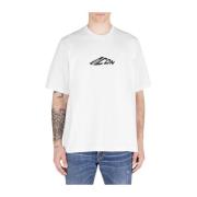 Losse Fit Tee met Bedrukte Voorkant Dsquared2 , White , Heren