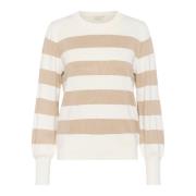 Gestreepte Pullover Sweater Bold Stripe Kaffe , Multicolor , Dames