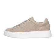 Beige Suède Lage Top Sneakers Nubikk , Beige , Dames