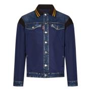 Gestreepte Werkjas in Blauw Nylon Dsquared2 , Blue , Heren