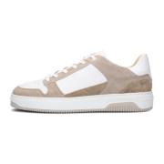 Witte Leren Lage Sneakers Nubikk , Beige , Heren