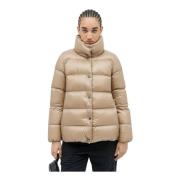 Korte Donsjas met Opstaande Kraag Moncler , Beige , Dames