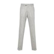 Grijze Wollen Blend Broek met Plooien PT Torino , Gray , Heren