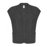 Gestructureerd Casual Vest Grijs Skovhuus , Gray , Dames