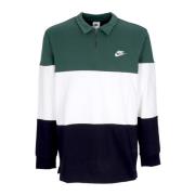 Kleurblock Lange Mouw Polo Top Nike , Multicolor , Heren