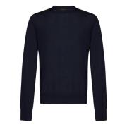 Blauwe Wol Crewneck Sweater Aw24 Dsquared2 , Blue , Heren