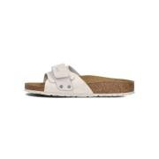 Witte Suède Zomer Slippers Birkenstock , White , Dames