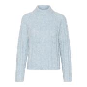 Blauwe Gebreide Pullover Sweater Kaffe , Blue , Dames