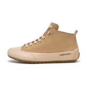 Leather and suede sneakers MID Candice Cooper , Beige , Dames