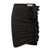 Zwarte Wollen Draperie Rok Nina Ricci , Black , Dames