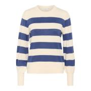 Gestreepte Pullover Trui Turtle Dove/Blauw Kaffe , Beige , Dames