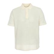 Polo Shirt met Korte Mouwen en Gebreid Patroon Samsøe Samsøe , Beige ,...