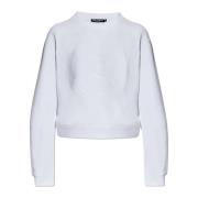 Sweatshirt met geborduurd logo Dolce & Gabbana , White , Dames